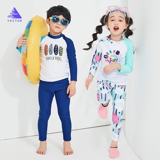 Family 🎶 🏊‍♂️ชุดว่ายนํ้าเด็กขายาวแขนยาว ชาย-หญิง 2-14ขวบ ลายน่ารักๆ🏊‍♀️