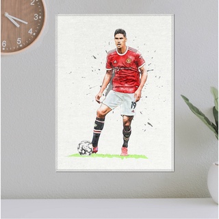 โปสเตอร์ ผ้าแคนวาส Raphael Varane Manchester United ราฟาแอล วาราน นักฟุตบอล แมนยู แมนเชสเตอร์ยูไนเต็ด