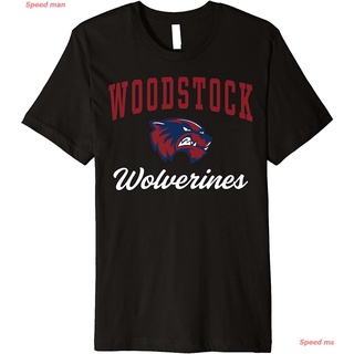 ราคาระเบิดSpeed man ผู้ชายและผู้หญิง Woodstock High School Wolverines T-Shirt C3 saleS-3XL