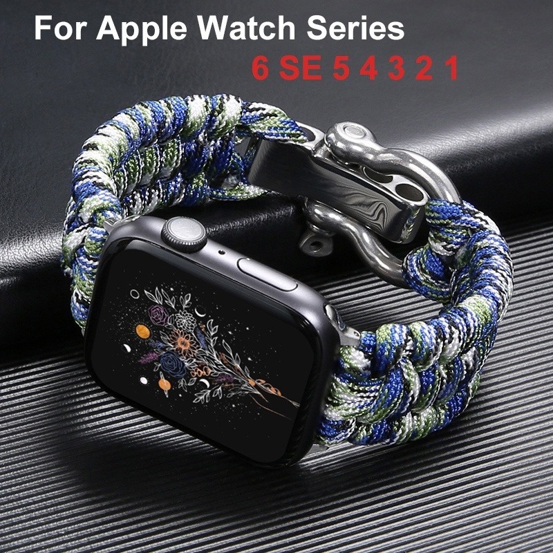 สายนาฬิกาข้อมือไนล่อนถัก สําหรับ apple watch band 44 มม. 40 มม. iwatch band 42 มม. 38 มม. iwatch serie 6 5 4 3 se