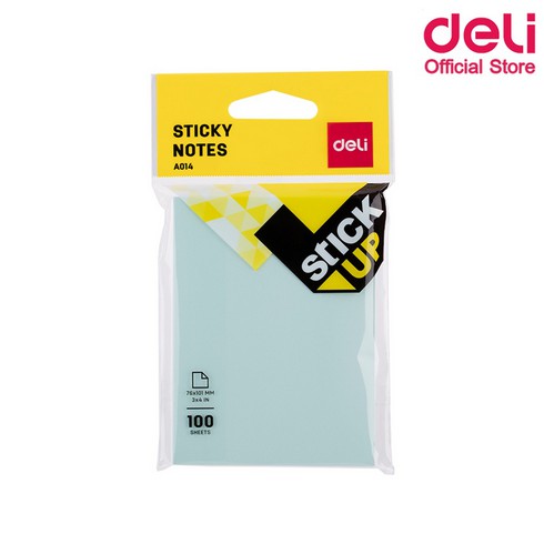 กระดาษโน๊ตมีกาวในตัว 3x4 นิ้ว  100แผ่น/ก้อน Deli A01402 Sticky Notes