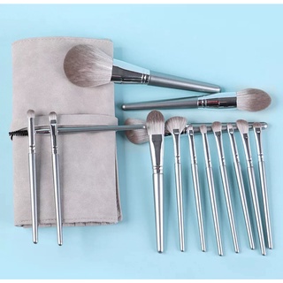 ชุดแปรงแต่งหน้า ขนนุ่ม พร้อมกระเป๋า Set 14 ชิ้น Professional Make up Brushes Set  (ส่งจากไทย)