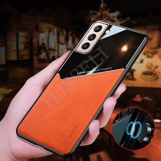 เคส Samsung Galaxy S21 พลาสติกแบบแข็ง Armor PU Leather Shockproof Phone Case Back Cover Samsung S21 Plus S 21 Ultra  กรณี ฝาครอบ