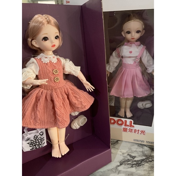 ตุ๊กตา mini doll bjd ข้อต่อ เกาหลี น่ารักมากค่ะและชุดแยก พร้อมส่งตาลูกแก้ว ปากยิ้มเห็นฟัน สูง30เซนต์