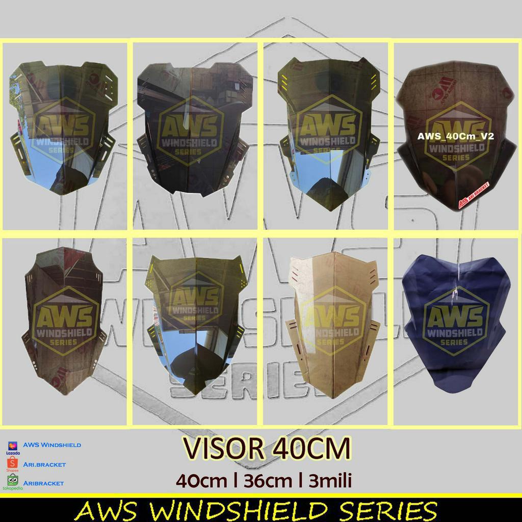 Universal aws motorcycle Visor 40 ซม. กระจกบังลมมอเตอร์ไซค์สากล