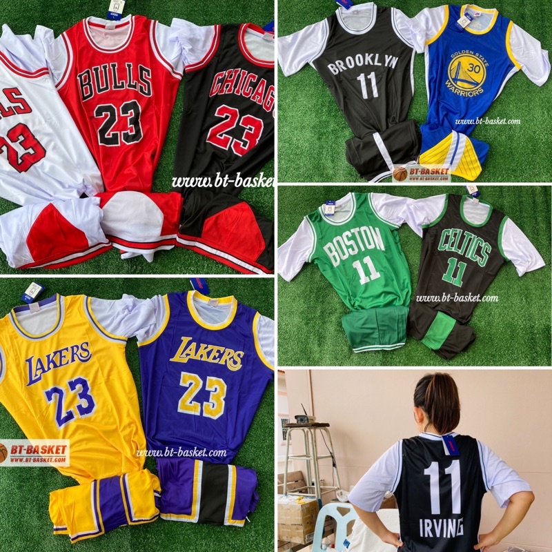 ชุดบาสแขนสั้น (ได้ทั้งเสื้อ+กางเกง) พร้อมส่ง