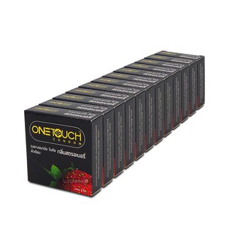 OneTouch strawberry ถุงยางอนามัยแบบผิวเรียบ กลิ่นสตรอเบอรรี่ ขนาด 52 มม. 1 โหล 12 กล่อง