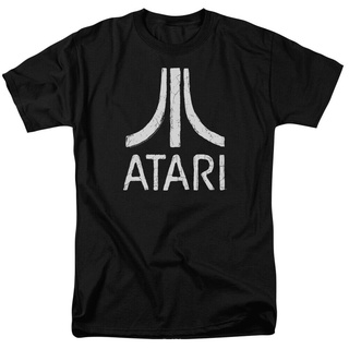 [COD]เสื้อยืดลําลอง ผ้าฝ้าย 100% แขนสั้น พิมพ์ลายโลโก้ Atari Rough สีดํา สไตล์คลาสสิก สําหรับผู้ชาย