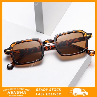 (HENGHA) ใหม่ แว่นตากันแดดแฟชั่น ทรงสี่เหลี่ยม สีแคนดี้ สไตล์เรโทร