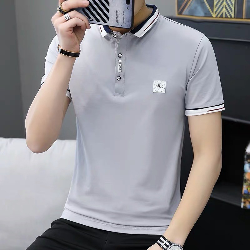 โปโลชาย ผ้าCottonเคลือบพิเศษ เพื่อใส่เย็นสบาย ทนทาน สีไม่ตก