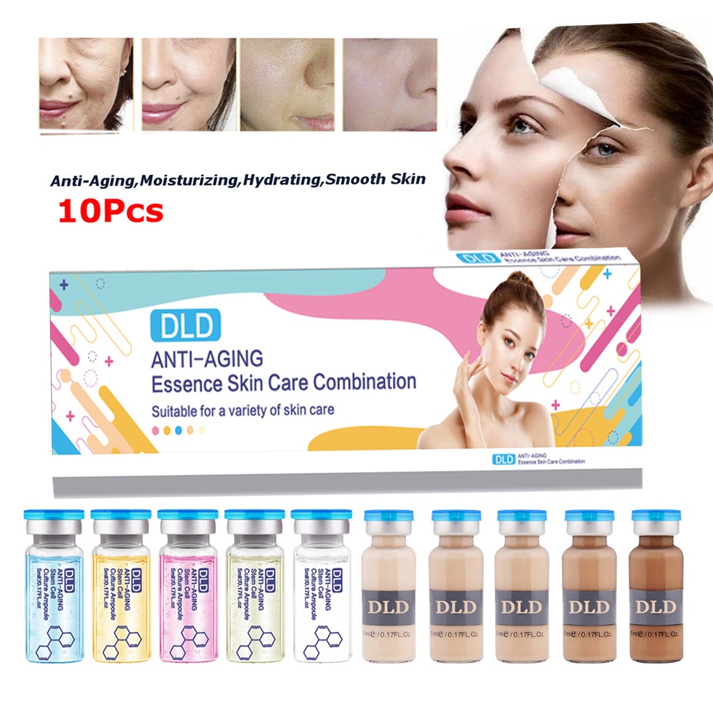 10 ชิ้น DLD Skin care Derma Pen Facial Whitening Anti-Wrinkle Essence Hyaluronic Acid Essence วิตามินซีบํารุงผิวหน้า