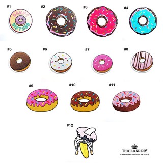 🍩 ตัวรีดติดเสื้อ งานปัก DIY ขนม โดนัท ลายการ์ตูน น่ารัก wop Doughnut Donut Cartoon Patch อาร์มติดเสื้อ เสื้อเด็ก พาสเทล