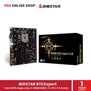 Biostar TB360-BTC Expert เมนบอร์ดขุดบิทคอย Intel H370 รองรับ 17x PCI-E 3.0 slots เร็ว แรง และไวที่สุดสำหรับนักขุดเหรียญ