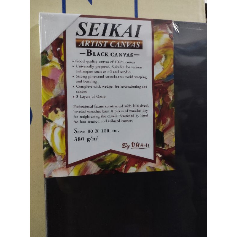 PPKK เฟรมวาดรูป สีดำ SeiKai ,เฟรมผ้าใบ สีขาว ST, Seikai 80x100,100x100 cm.380g/m2 Artist Canvas (Seikai/ST) 100% Cotton - รูปที่ 4