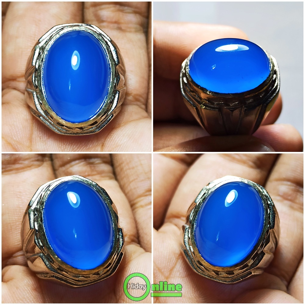 NATURAL BLUE MIZONE SPIRTUS CRYSTAL STONE RING