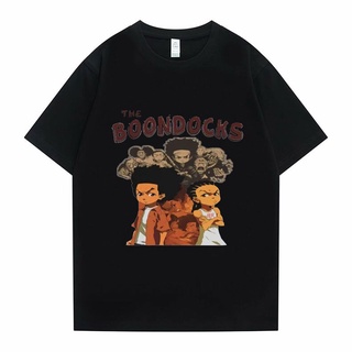 [S-5XL] ใหม่ เสื้อยืดลําลอง แขนสั้น พิมพ์ลาย The Boondocks Huey and Riley ทรงหลวม สไตล์ฮาราจูกุ แฟชั่นฤดูใบไม้ผลิ สําหรั