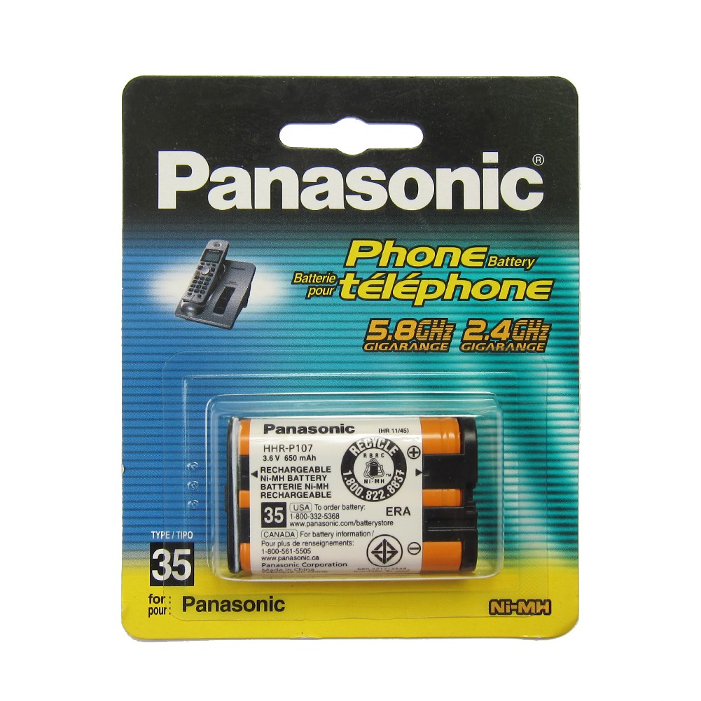 แบตเตอรี่ รุ่น HHR-P107 (TYPE 35) สำหรับโทรศัพท์ไร้สายพานาโซนิค Panasonic Cordless Phone Battery HHR-P107A/1B