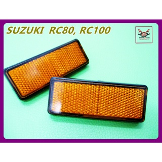 SUZUKI RC80 RC100 REFLECTOR "AMBER" LH&amp;RH FRONT SHOCK // ทับทิมโช๊คหน้า ทับทิมสะท้อนแสง (1 คู่) สินค้าคุณภาพดี