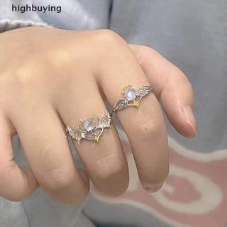 [highbuying] ใหม่ แหวนเงิน รูปปีศาจ ดวงจันทร์ หินมุกดาบ นางฟ้า สีเงิน สําหรับผู้หญิง ผู้ชาย 2022