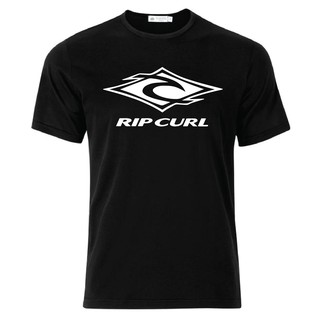 เสื้อยืด ผ้าฝ้าย พิมพ์ลายโลโก้ RIP CURL Big Logo Baju Hitam Putih bossku สําหรับผู้ชาย