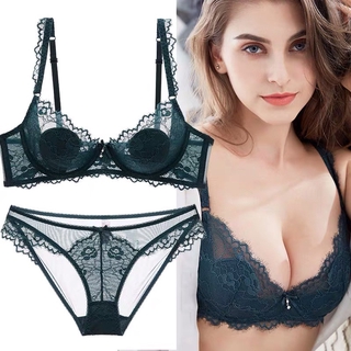 Womens thin cotton lining cup sexy lace bra