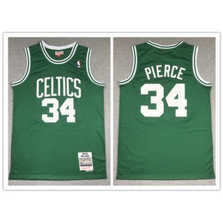 เสื้อกีฬาแขนสั้น ลายทีม NBA Boston Celtics ลูกบาสเก็ตบอล 34 Pierce kL2e 0v5h OY4K DMdbkb18LGgbfa80