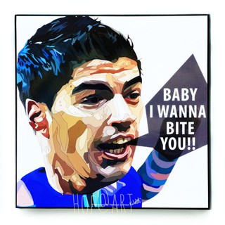 Luis Suarez #2 หลุยส์ ซัวเรซ อุรุกวัย บาร์เซโลน่า รูปภาพ​ติด​ผนัง​ pop art ฟุตบอล​ กรอบรูป​​ รูปภาพ แต่งบ้าน