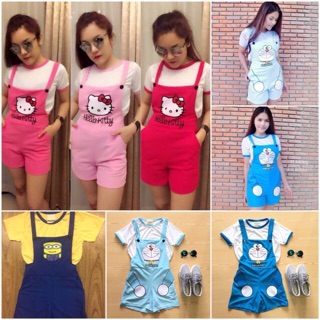 Set 2 ชิ้น เสื้อ+เอี๊ยมการ์ตูน
