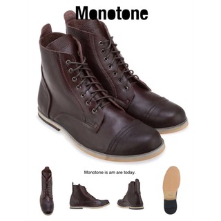 รองเท้าหนังแท้ผู้ชาย รองเท้าหนังแบบหุ้มข้อ Monotone shoes