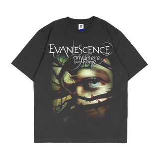 oversize T-shirt เสื้อยืดพรีเมี่ยม EVANESCENCE - ANYWHERE BUT HOME เสื้อยืด สไตล์วินเทจ ผีโลหะ สีดํา S-5XL