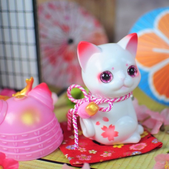 gachabox Ohonneko Sakura by K2Toy แมวซามูไร พร้อมส่ง ของแท้ - Designer Toy Art Collectibles