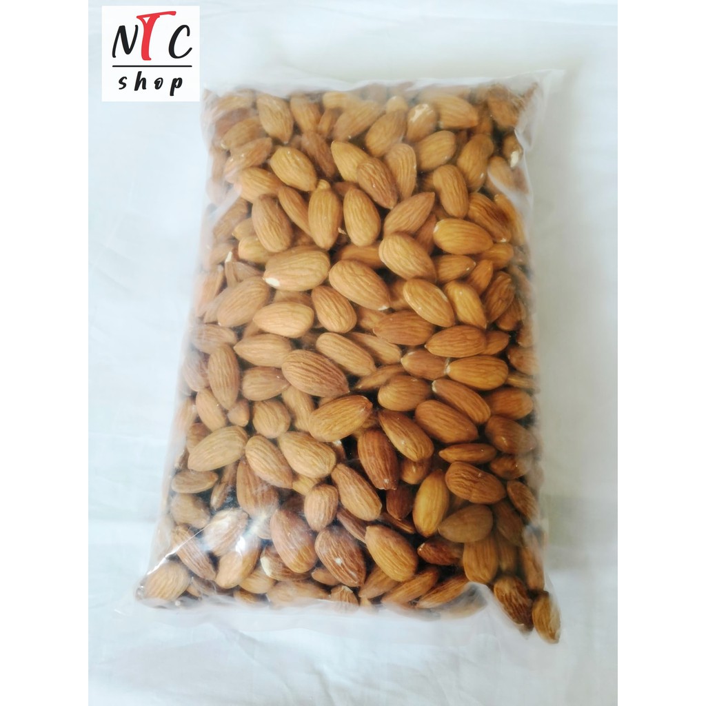 อัลมอนด์ดิบ / Raw almonds นำเข้าจากอเมริกา คัดพิเศษ ขนาดบรรจุ 1000 กรัม Import from USA net weight 1