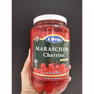 Olivia Maraschino Cherries เชอร์รี่ มีก้าน 737 กรัม ราคาพิเศษ 