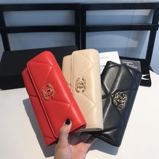 Ch ladies stylish clamshell double-folding longwallet long purse exquisite socialite clutch card holder