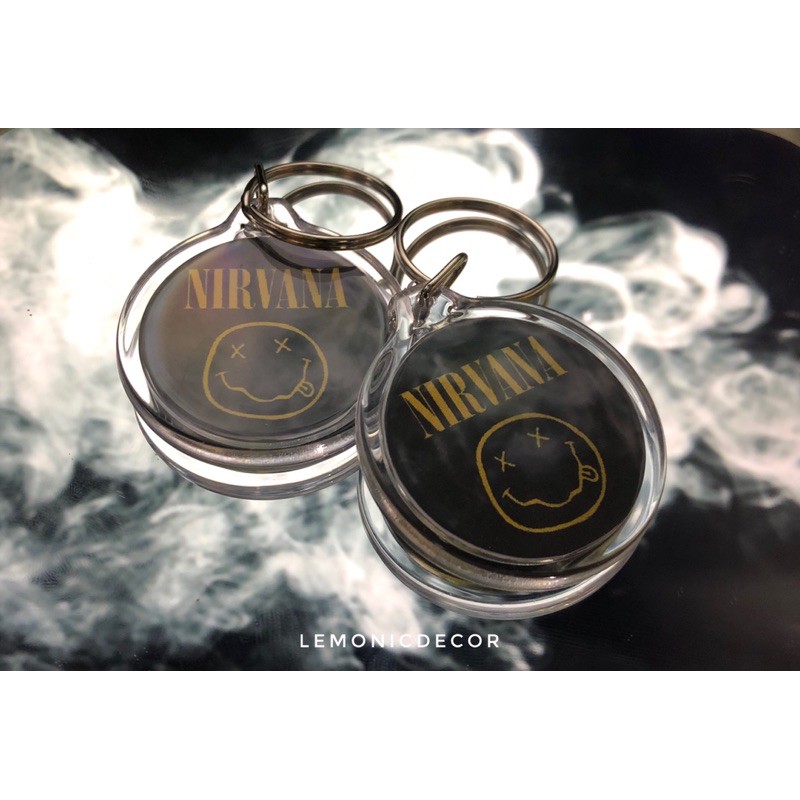 nirvanaพวงกุญแจอะคลิลิคอย่างดีขนาด4x4