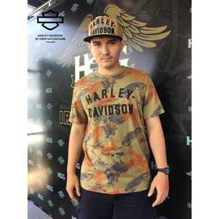 เสื้อยืดลิขสิทธิ์แท้ HARLEY-DAVIDSON Oil Camo Tee