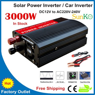 อินเวอร์เตอร์ไฟฟ้าแรงสูง 3KW 4KW 5KW 6KW DC12V เป็น AC230V 3000W 4000W 5000W 6000W