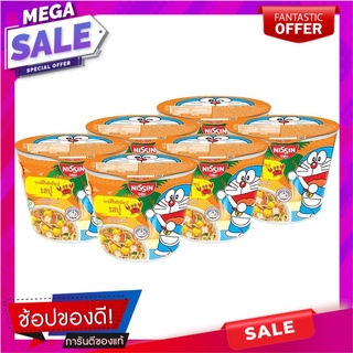 นิสชิน โดราเอมอน บะหมี่กึ่งสําเร็จรูป รสปู 40 กรัม x 6 ถ้วย Nisshin Doraemon Instant Noodles Crab Flavor 40 g x 6 cups