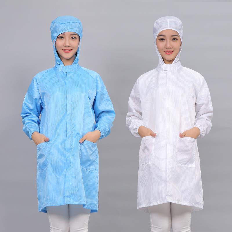 เสื้อโค้ทยาว มีฮู้ด ป้องกันฝุ่น ป้องกันไฟฟ้าสถิตย์ เหมาะกับใส่ทํางาน สําหรับสตรี