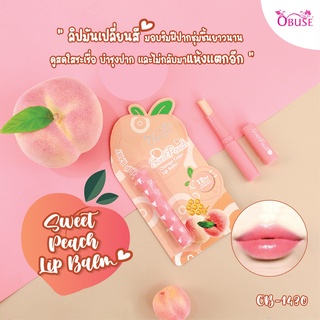 Obuse - Sweet Peach Change Color Lip Balm (OB-1430) ลิปมันเปลี่ยนสีลูกพีช