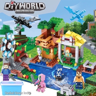 3-in-1 Lego Minecraft My World Windmill Trees บล็อคตัวต่อของเล่นสําหรับเด็ก