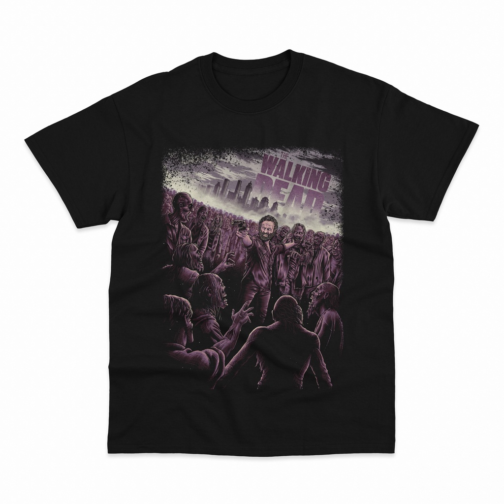 T-shirt  เสื้อยืด พิมพ์ลายภาพยนตร์ The Walking Dead Rick Grames Serial สําหรับผู้ชายS-5XL