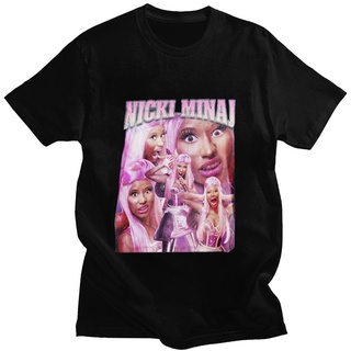 เสื้อยืดคอกลมเสื้อยืดแขนสั้นลําลอง ผ้าฝ้าย 100% พิมพ์ลายกราฟฟิค Nicki Minaj ทรงหลวม สไตล์เกาหลี LHZYS-5XL