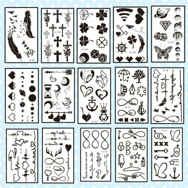 แทททู minimal tattoo ลายใหม่สุดฮิต เป็นแบบชั่วคราว 2-7 วัน ติดแล้วสีขึ้นเลย สามารถลบออกได้