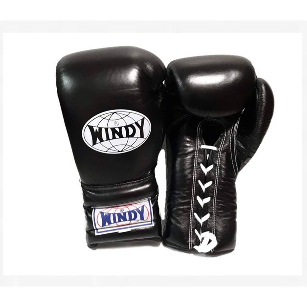 BOXING GLOVES LACE UP WINDY นวมหน้งแท้