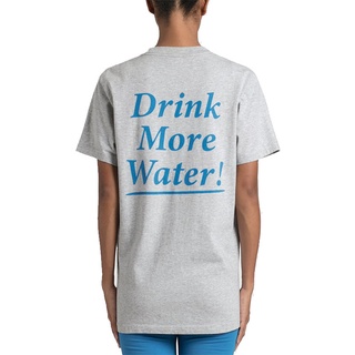 เสื้อยืดแขนสั้น พิมพ์ลายตัวอักษร DRINK WATER แฟชั่นฤดูร้อน สําหรับผู้หญิง และผู้ชายS-5XL
