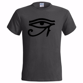 เสื้อยืดผ้าฝ้ายพิมพ์ลายขายดี เสื้อยืด ผ้าฝ้าย 100% พิมพ์ลาย EYE OF HORUS MENS EGYPTIAN EGYPT SYMBOL SIGN OCCULT ANCIENT