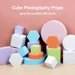 Selens พร้อมส่ง แท่นวางสินค้า พร็อพสำหรับถ่ายรูป Display prop แท่นวาง  Cube prop ถ่ายสินค้าชั้นวางโชว์สินค้า ภาพพื้นหลังลายเรขาคณิต 3 D สําหรับใช้ถ่ายภาพในสตูดิโอ