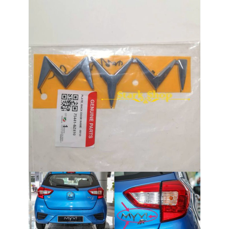 PERODUA MYVI 2018~2025 D20N, D51A REAR BONNET EMBLEM MYVI LOGO . โลโก้ BOOT MARK " MYVI"