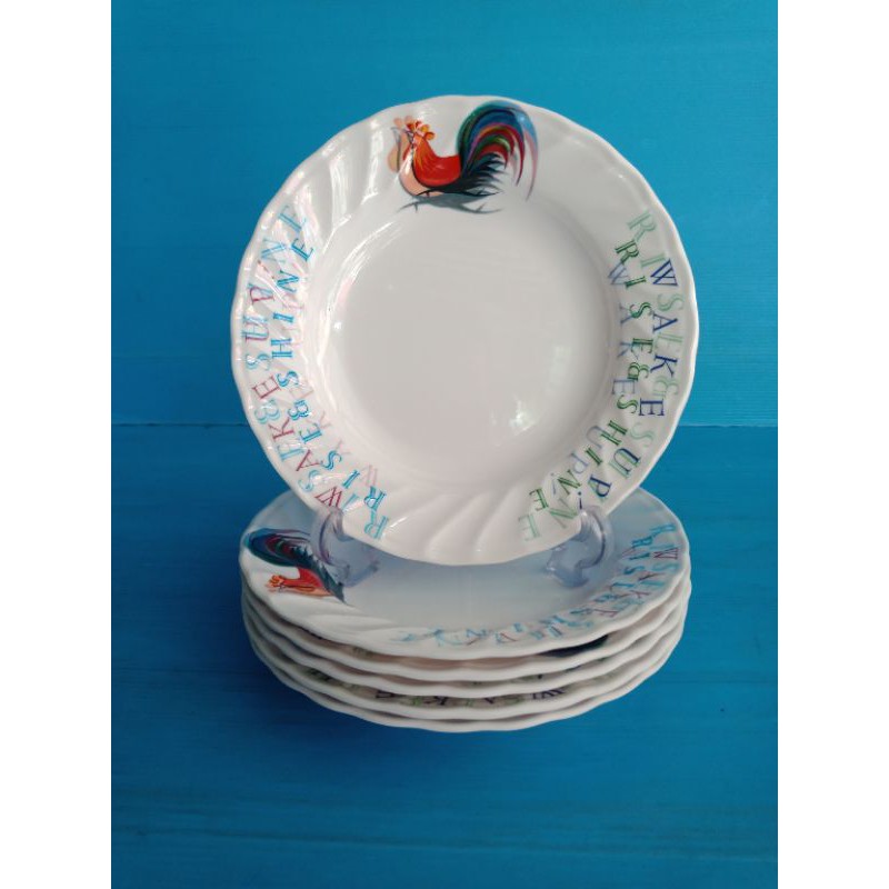 ซุปเปอร์แวร์จานขนาด8นิ้ว6ชิ้นลายไก่ราคา840บาทลดเหลือ680บาท